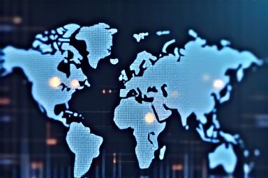 Graphiques de données superposés sur une carte du monde, symbolisant l'analyse de données logistiques et l'optimisation des flux.