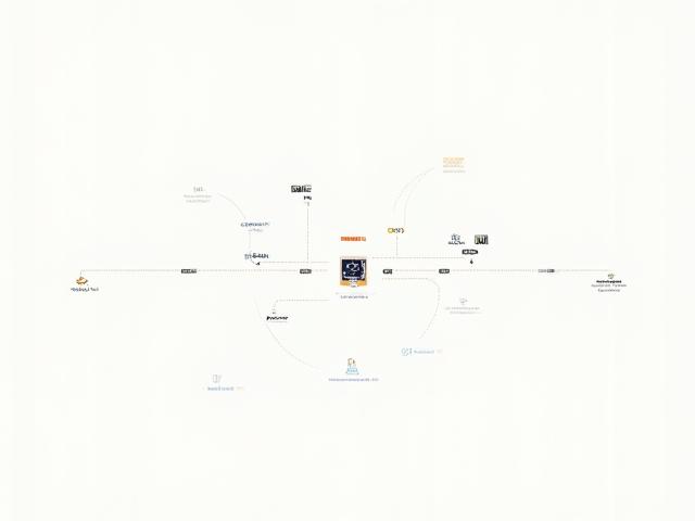 Illustration de diverses icônes d'API se connectant à un hub central, symbolisant des intégrations faciles avec des services de transport et portuaires.