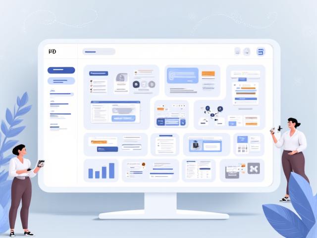 Interface utilisateur du constructeur d'applications no-code de Vialis, montrant des blocs de code visuels glisser-déposer sur un écran abstrait.