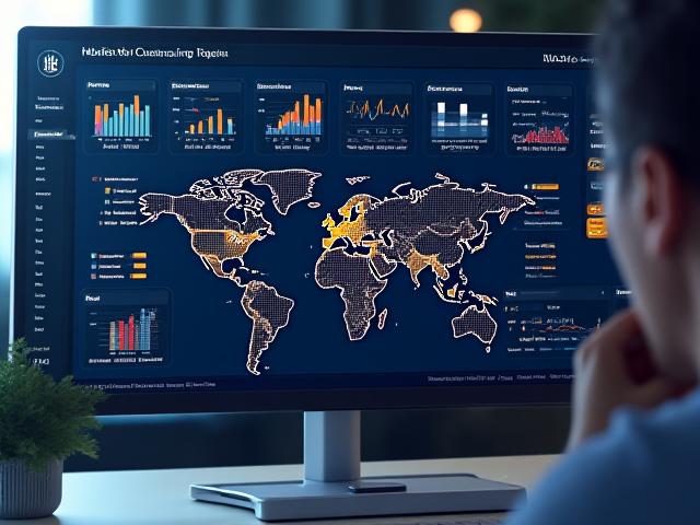 Tableau de bord logistique hautement personnalisé avec graphiques, cartes et indicateurs de performance clés, reflétant une personnalisation extrême.